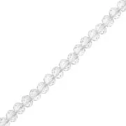 Faceted rondelle beads - flattened round, 4.5x4 mm - Crystal, 40 cm