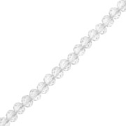 Rondelle beads faceted - round flattened 4x3.5 mm - Crystal x30cm