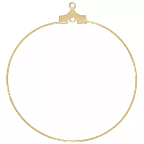 Base for earring hoops to decorate 40 mm - Gold Tone x2