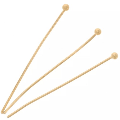 27X0.5mm Ball Head pins - Gold Tone x50