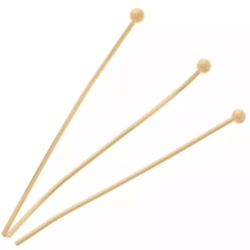 27X0.5mm Ball Head pins - Gold Tone x50