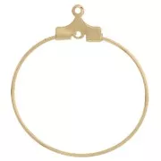 25mm Earring holders - Hoop earrings to decorate - 1 hole - Gold Tone x2