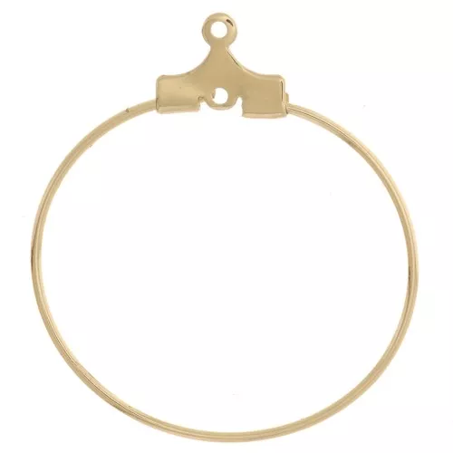 25mm Earring holders - Hoop earrings to decorate - 1 hole - Gold Tone x2