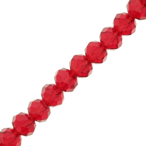 Rondelle beads faceted - round flattened 4x3.5 mm - Light Siam x40cm