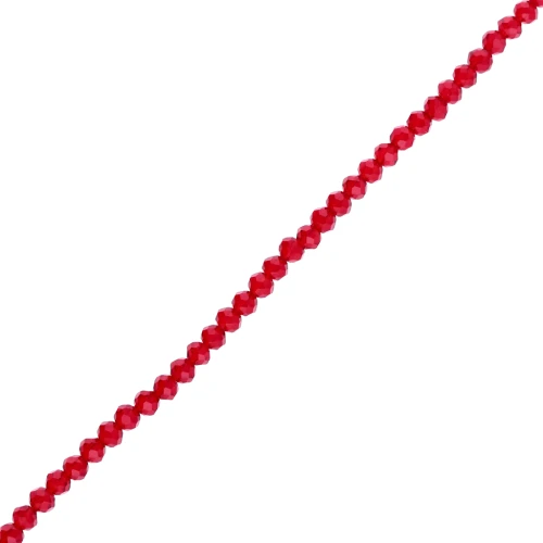 Rondelle beads faceted - round flattened 4x3.5 mm - Light Siam x41cm