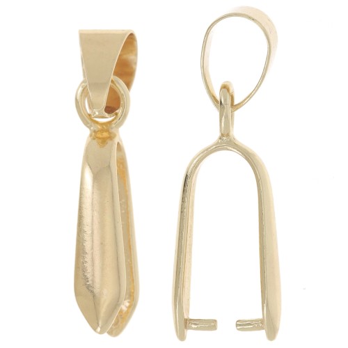 25mm pendant fastener for costume jewelry - Gold Tone x1
