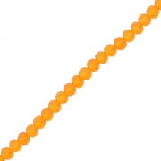 Rondelle beads faceted - round flattened - 4x3.5 mm Tangerine x41cm