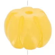 12mm opaque resin Pumpkin bead - Yellow x1