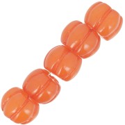 12mm opaque resin Pumpkin bead - Coral x1