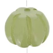 12mm opaque resin Pumpkin bead - Olive x1