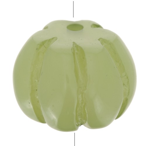 12mm opaque resin Pumpkin bead - Olive x1