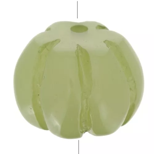 12mm opaque resin Pumpkin bead - Olive x1