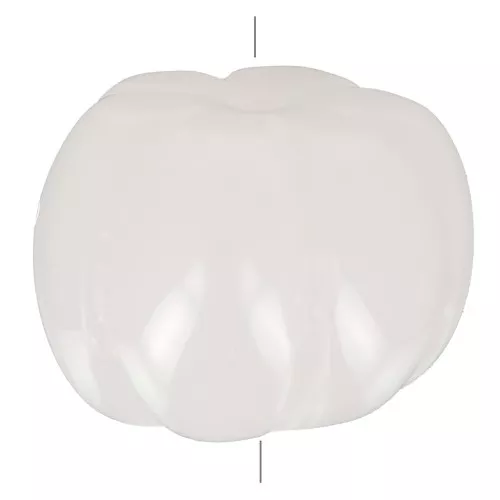 12mm opaque resin Pumpkin bead - White x1