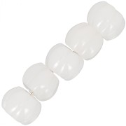 12mm opaque resin Pumpkin bead - White x1