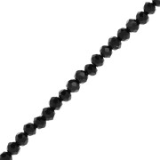 Rondelle beads faceted - round flattened 4.5x4 mm - Jet x43cm