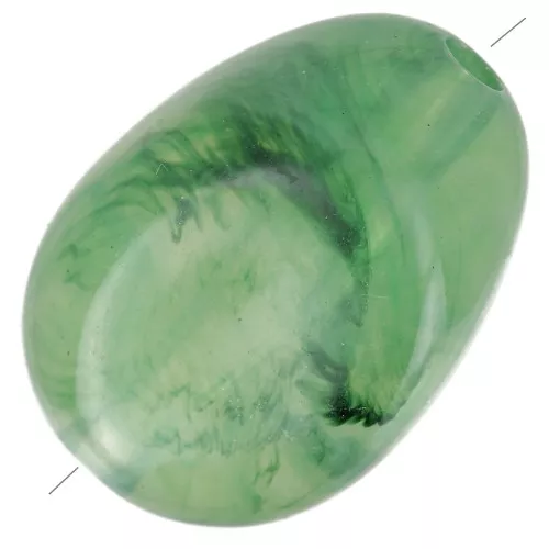 Flat irregular 18x13 mm acrylic beads - Moss green marbled x10