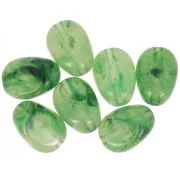 18x13mm Flat irregular acrylic beads - Moss green marbled x10