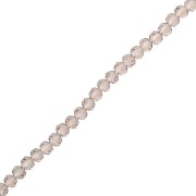 Faceted rondelle beads - flat round 4x3.5 mm Black Diamond x38 cm