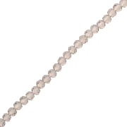 Faceted rondelle beads - flat round 4x3.5 mm Black Diamond x38 cm