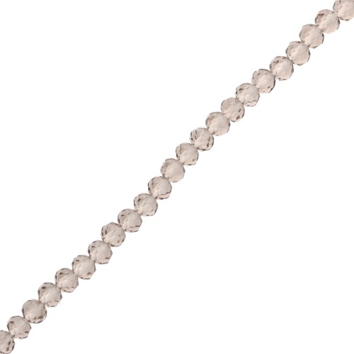 Faceted rondelle beads - flat round 4x3.5 mm Black Diamond x38 cm