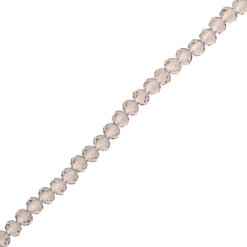 Faceted rondelle beads - flat round 4x3.5 mm Black Diamond x38 cm
