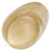 18x13mm Flat irregular acrylic beads - khaki marbled x10