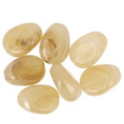 Flat irregular 18x13 mm acrylic beads - Khaki marbled x10