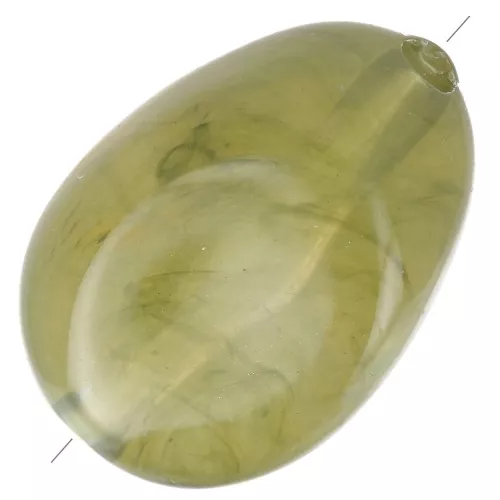 Flat irregular 18x13 mm acrylic beads - Olive marbled x10