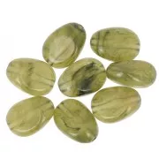 Flat irregular 18x13 mm acrylic beads - Olive marbled x10
