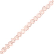 Rondelle beads faceted - round flattened - 4x3.5 mm Light Rose x40cm