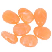 18x13mm Flat irregular acrylic beads - Orange marbled x10