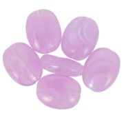 Flat irregular acrylic beads 19x15 mm Lilac marbled x10
