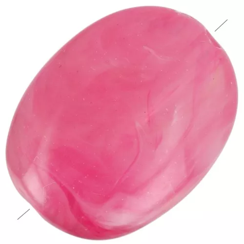 Flat irregular acrylic beads 19x15mm Pink marbled x10