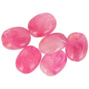 Flat irregular acrylic beads 19x15mm Pink marbled x10