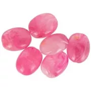 Flat irregular acrylic beads 19x15mm Pink marbled x10