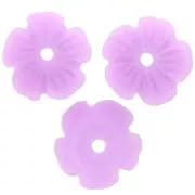 10mm resin Flower bead caps - Lilac x12