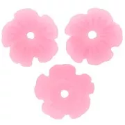 10mm resin Flower bead caps - Pink x12