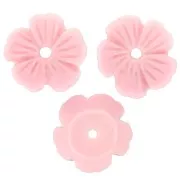 10mm resin Flower bead caps - Light pink x12
