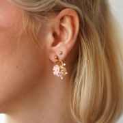 10mm resin Flower bead caps - Light pink x12