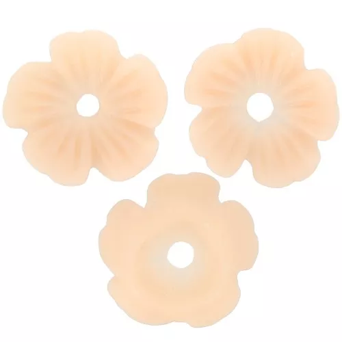 10mm resin Flower bead caps - Light salmon x12