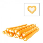 Polymer clay cane 5x50mm Heart Orange|raw }}
