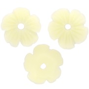 10mm resin Flower bead caps - Ecru x12|raw }}