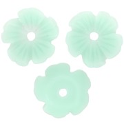 10mm resin Flower bead caps - Aquamarine x12