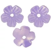 11mm acrylic Flower bead caps - Iridescent purple x12