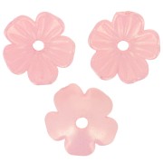 11mm acrylic Flower bead caps - Iridescent pink x12