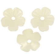 11mm acrylic Flower bead caps - Iridescent light yellow x12