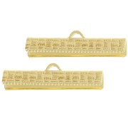 25mm ribbon crimp ends - Gold Tone x4|raw }}