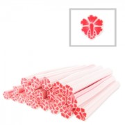 Polymer clay cane 5x50mm Flower Hibiscus Red