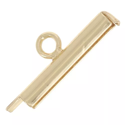15mm Miyuki seed bead & Delica weaving slide end tube - gold Tone x1
