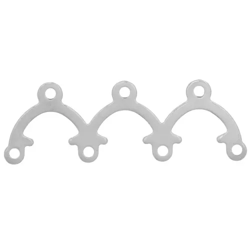 25x8.5mm Spacers 3 bridges - Silver Tone x10